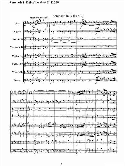 Serenade-in-D-Haffner-Part-2,-K.250----D调小夜-其他谱