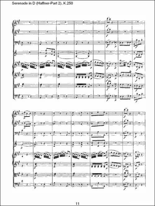 Serenade-in-D-Haffner-Part-2,-K.250----D调小夜-其他谱