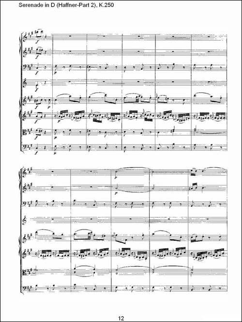 Serenade-in-D-Haffner-Part-2,-K.250----D调小夜-其他谱