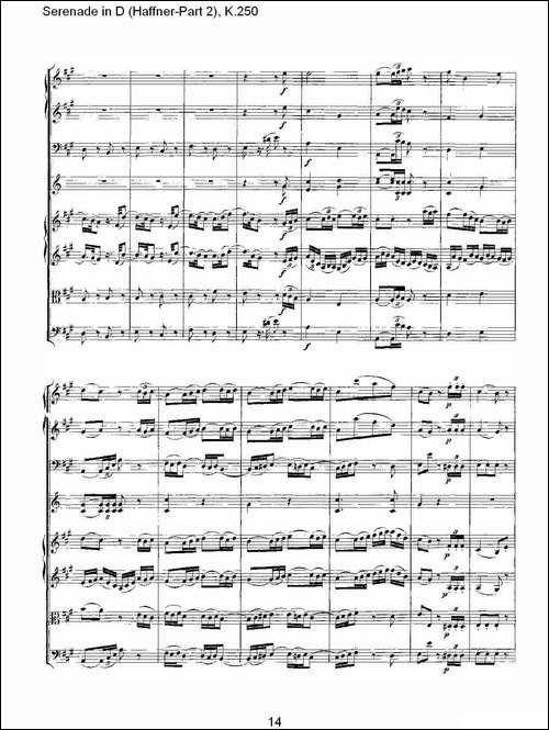 Serenade-in-D-Haffner-Part-2,-K.250----D调小夜-其他谱