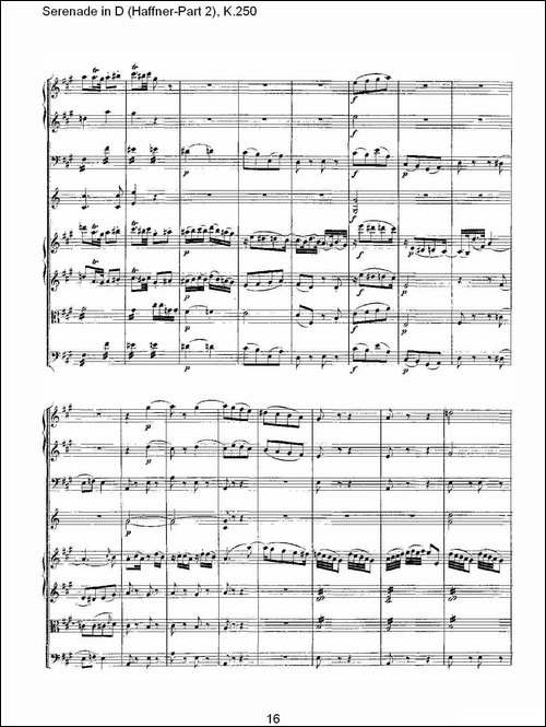 Serenade-in-D-Haffner-Part-2,-K.250----D调小夜-其他谱