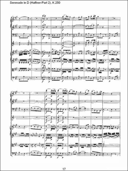 Serenade-in-D-Haffner-Part-2,-K.250----D调小夜-其他谱