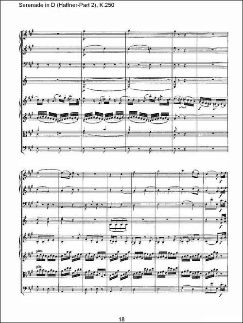 Serenade-in-D-Haffner-Part-2,-K.250----D调小夜-其他谱