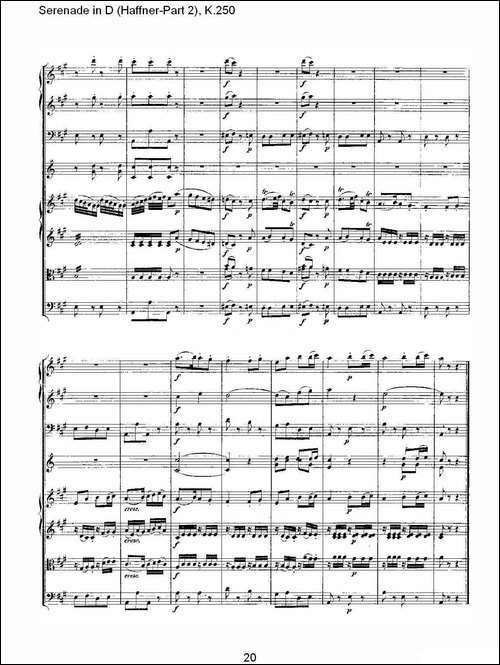 Serenade-in-D-Haffner-Part-2,-K.250----D调小夜-其他谱