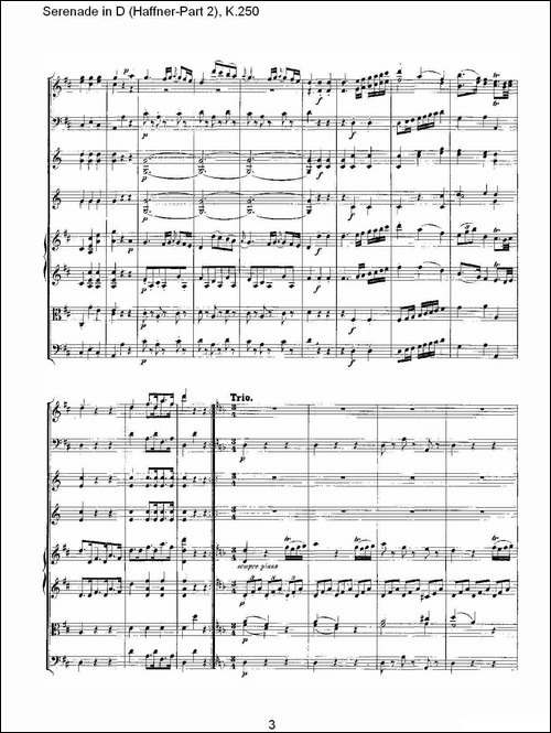 Serenade-in-D-Haffner-Part-2,-K.250----D调小夜-其他谱