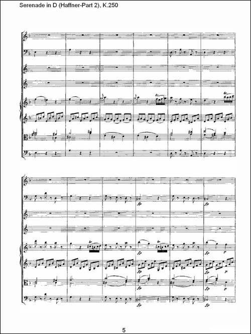 Serenade-in-D-Haffner-Part-2,-K.250----D调小夜-其他谱
