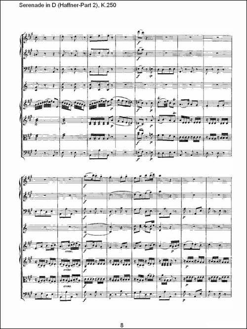 Serenade-in-D-Haffner-Part-2,-K.250----D调小夜-其他谱