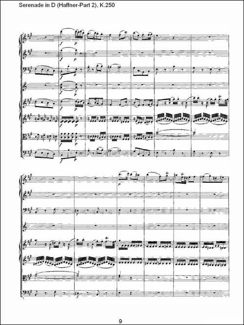 Serenade-in-D-Haffner-Part-2,-K.250----D调小夜-其他谱