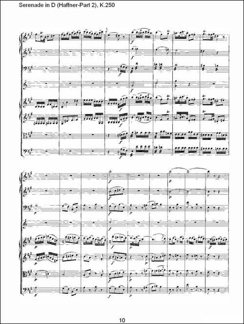 Serenade-in-D-Haffner-Part-2,-K.250----D调小夜-其他谱
