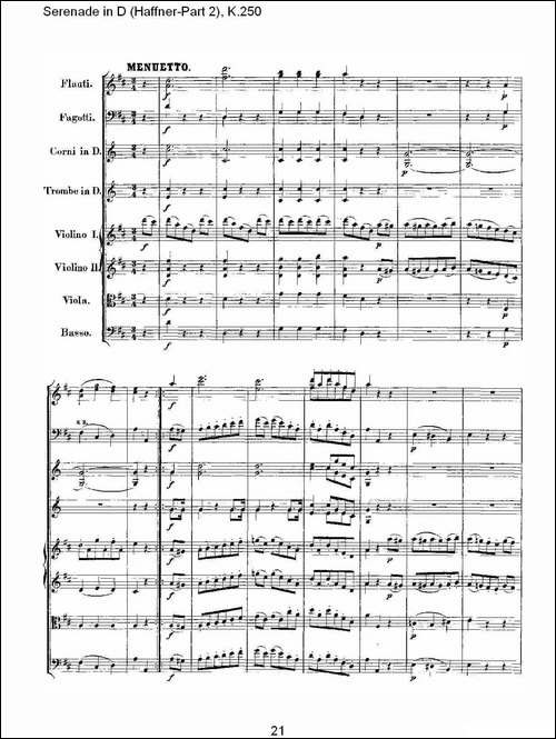 Serenade-in-D-Haffner-Part-2,-K.250----D调小夜-其他谱