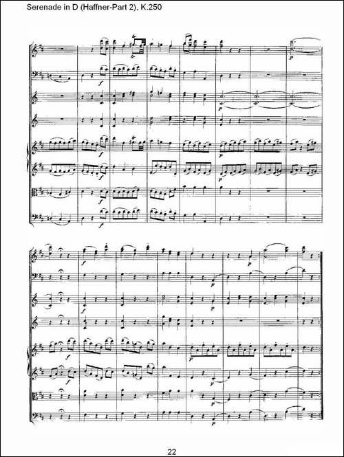 Serenade-in-D-Haffner-Part-2,-K.250----D调小夜-其他谱