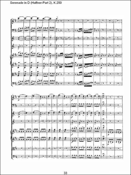 Serenade-in-D-Haffner-Part-2,-K.250----D调小夜-其他谱