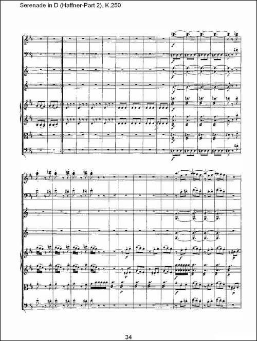 Serenade-in-D-Haffner-Part-2,-K.250----D调小夜-其他谱