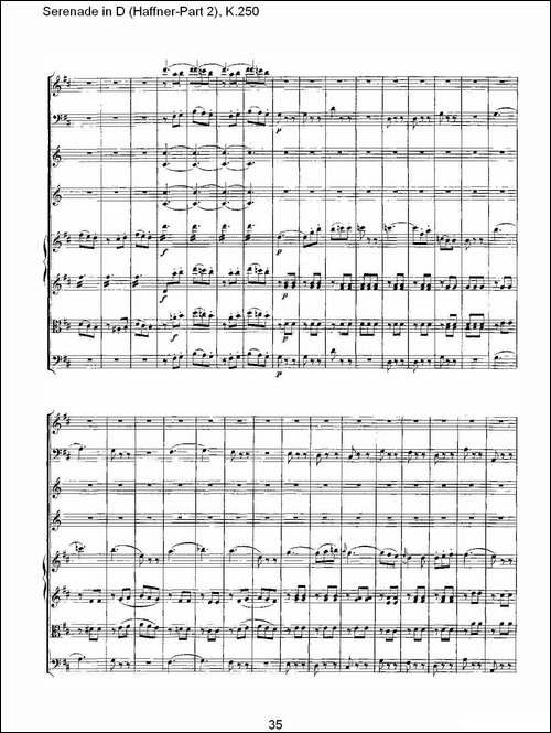 Serenade-in-D-Haffner-Part-2,-K.250----D调小夜-其他谱