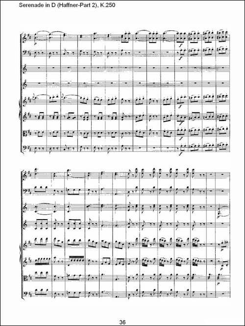 Serenade-in-D-Haffner-Part-2,-K.250----D调小夜-其他谱