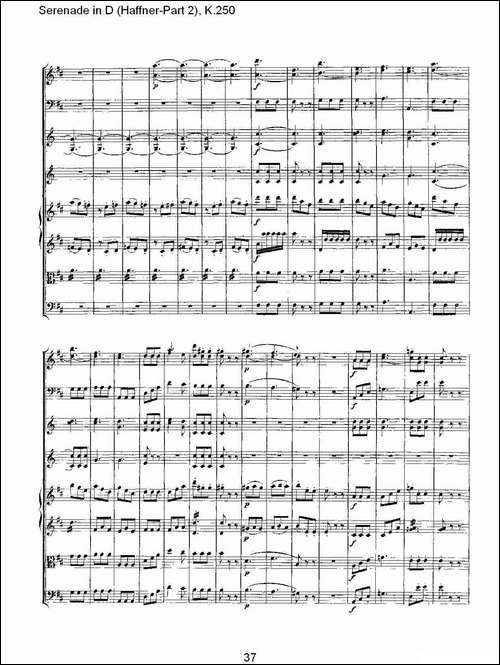 Serenade-in-D-Haffner-Part-2,-K.250----D调小夜-其他谱