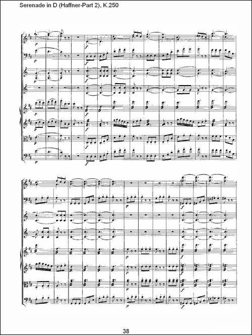 Serenade-in-D-Haffner-Part-2,-K.250----D调小夜-其他谱