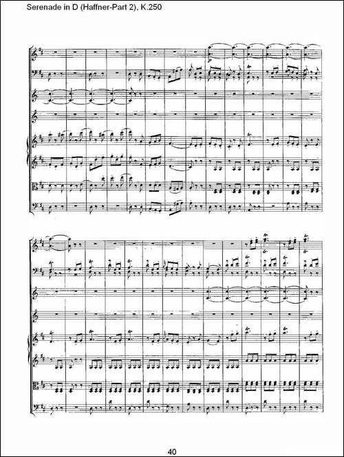Serenade-in-D-Haffner-Part-2,-K.250----D调小夜-其他谱