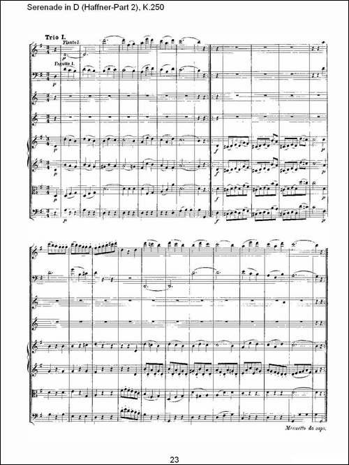 Serenade-in-D-Haffner-Part-2,-K.250----D调小夜-其他谱