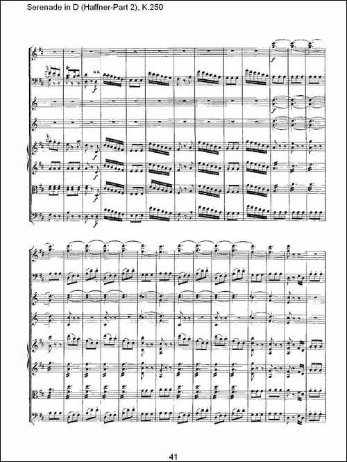 Serenade-in-D-Haffner-Part-2,-K.250----D调小夜-其他谱