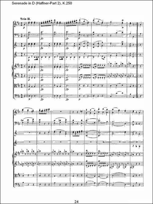 Serenade-in-D-Haffner-Part-2,-K.250----D调小夜-其他谱