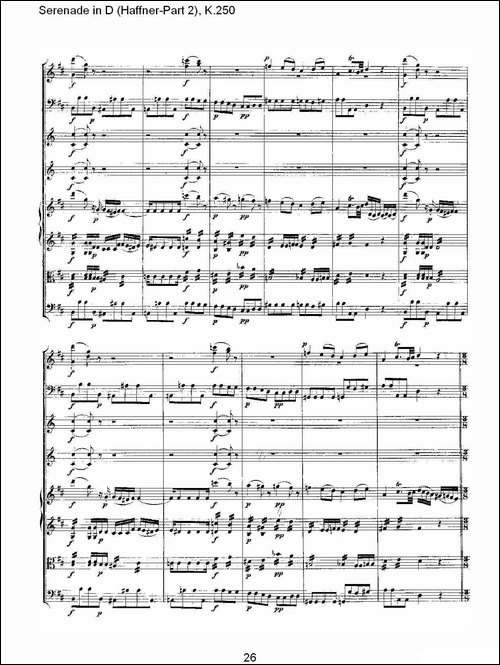 Serenade-in-D-Haffner-Part-2,-K.250----D调小夜-其他谱