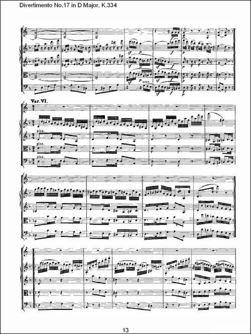 Divertimento-No.17-in-D-Major,-K.334-D大调第十七嬉游曲,K.-其他谱