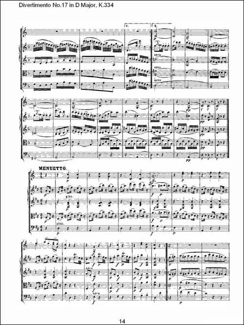Divertimento-No.17-in-D-Major,-K.334-D大调第十七嬉游曲,K.-其他谱