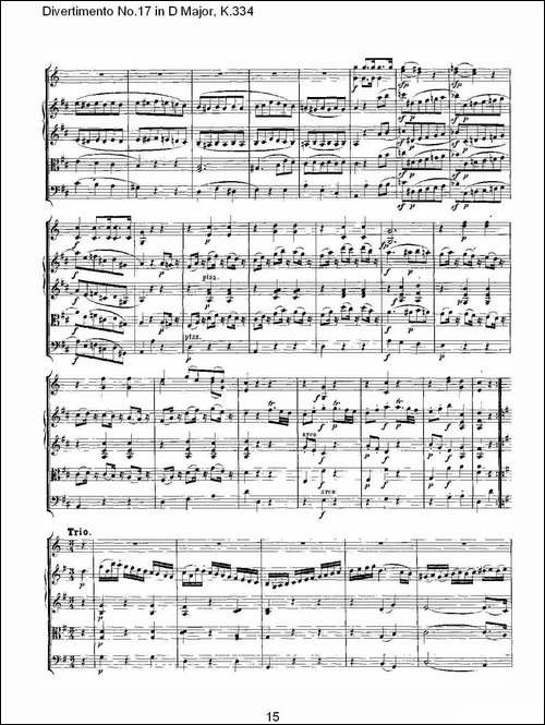 Divertimento-No.17-in-D-Major,-K.334-D大调第十七嬉游曲,K.-其他谱