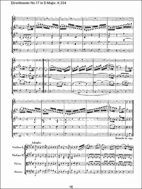 Divertimento-No.17-in-D-Major,-K.334-D大调第十七嬉游曲,K.-其他谱