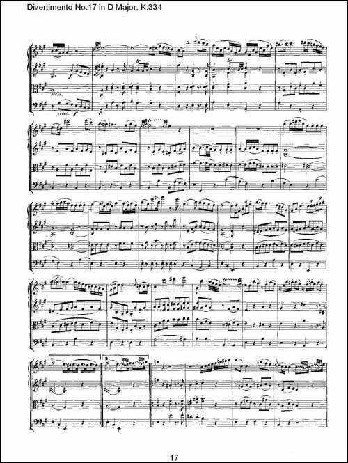 Divertimento-No.17-in-D-Major,-K.334-D大调第十七嬉游曲,K.-其他谱