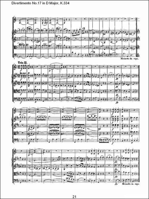 Divertimento-No.17-in-D-Major,-K.334-D大调第十七嬉游曲,K.-其他谱