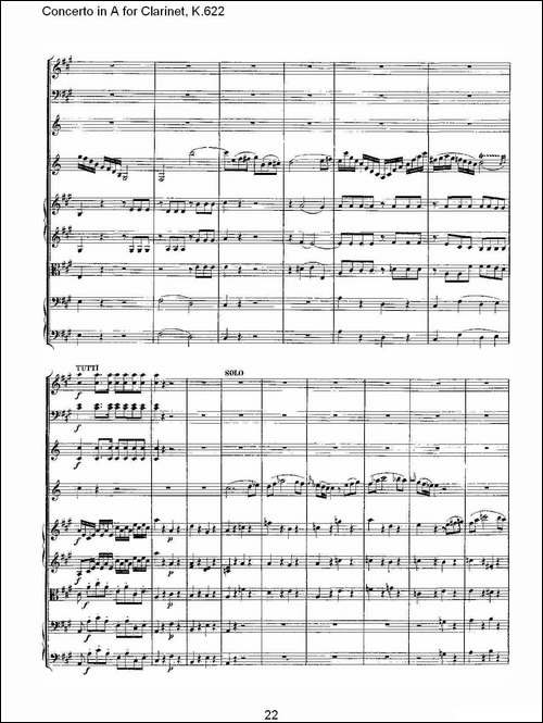 Concerto-in-A-for-Clarinet,-K.622-A调单簧管协奏曲,-K.62-其他谱