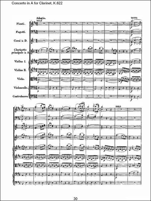 Concerto-in-A-for-Clarinet,-K.622-A调单簧管协奏曲,-K.62-其他谱