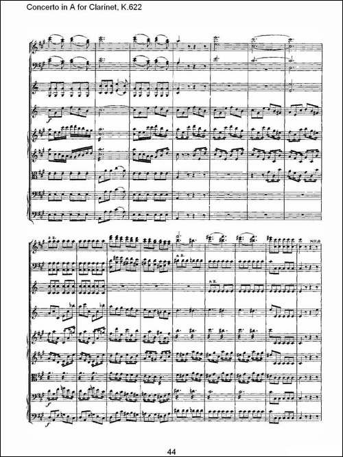 Concerto-in-A-for-Clarinet,-K.622-A调单簧管协奏曲,-K.62-其他谱