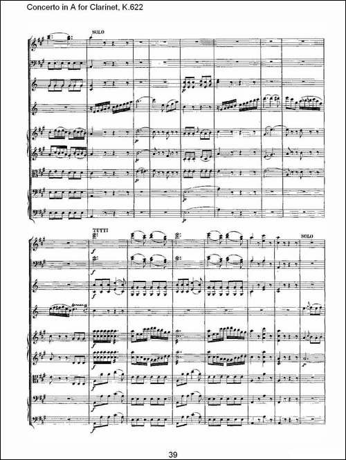 Concerto-in-A-for-Clarinet,-K.622-A调单簧管协奏曲,-K.62-其他谱