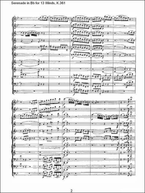 Serenade-in-Bb-for-13-Winds,-K.361-Bb调13管乐小夜曲,-K.-其他谱