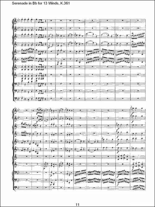 Serenade-in-Bb-for-13-Winds,-K.361-Bb调13管乐小夜曲,-K.-其他谱