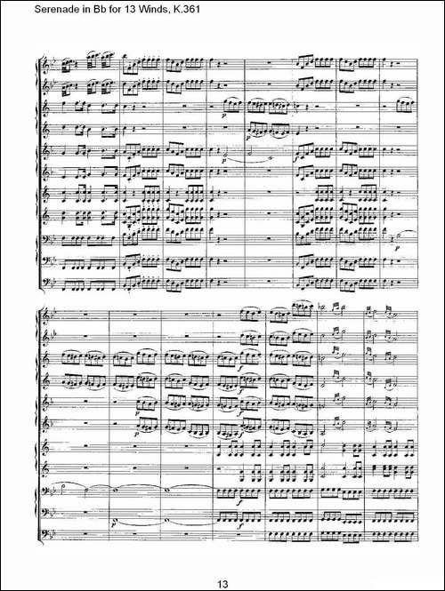 Serenade-in-Bb-for-13-Winds,-K.361-Bb调13管乐小夜曲,-K.-其他谱
