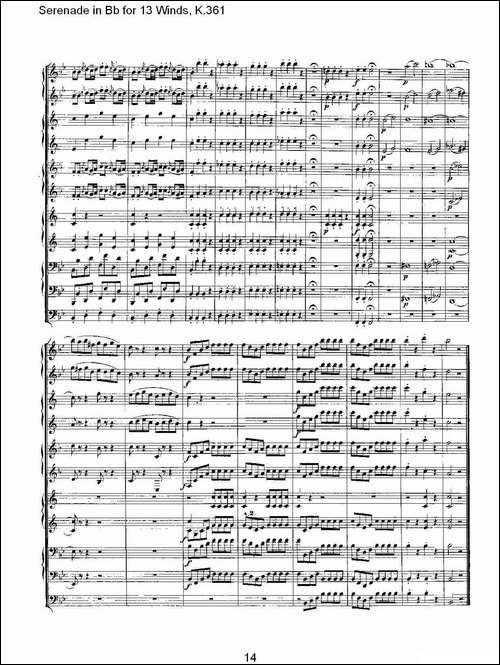 Serenade-in-Bb-for-13-Winds,-K.361-Bb调13管乐小夜曲,-K.-其他谱