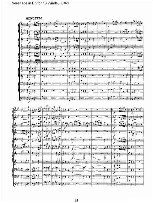 Serenade-in-Bb-for-13-Winds,-K.361-Bb调13管乐小夜曲,-K.-其他谱