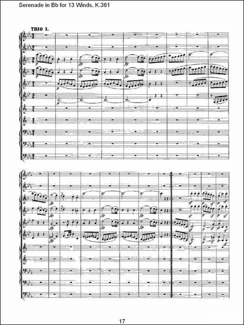 Serenade-in-Bb-for-13-Winds,-K.361-Bb调13管乐小夜曲,-K.-其他谱