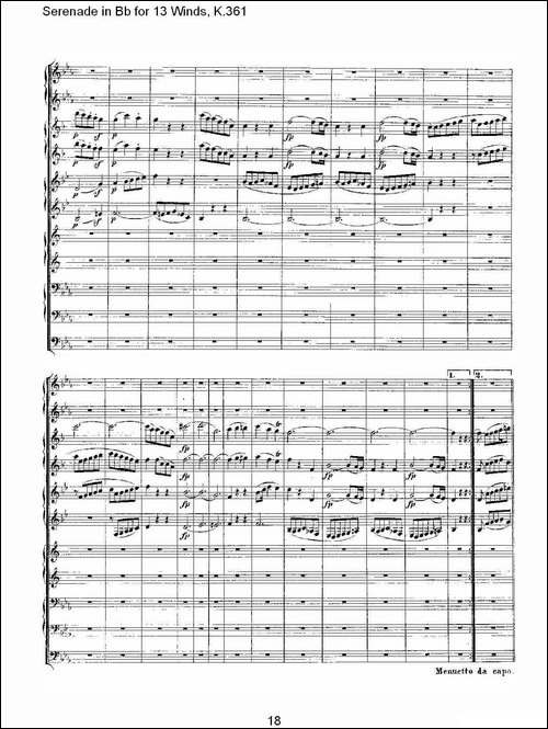 Serenade-in-Bb-for-13-Winds,-K.361-Bb调13管乐小夜曲,-K.-其他谱