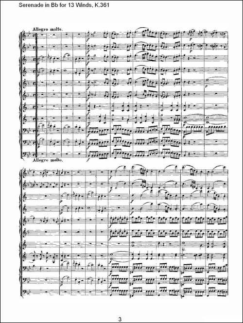 Serenade-in-Bb-for-13-Winds,-K.361-Bb调13管乐小夜曲,-K.-其他谱