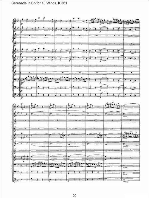 Serenade-in-Bb-for-13-Winds,-K.361-Bb调13管乐小夜曲,-K.-其他谱