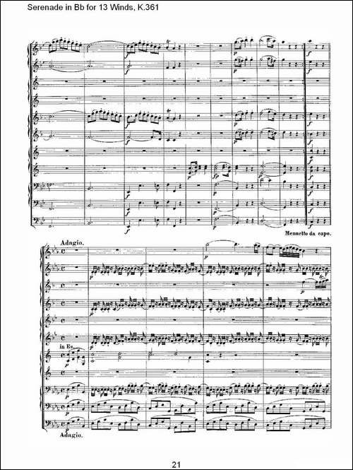 Serenade-in-Bb-for-13-Winds,-K.361-Bb调13管乐小夜曲,-K.-其他谱