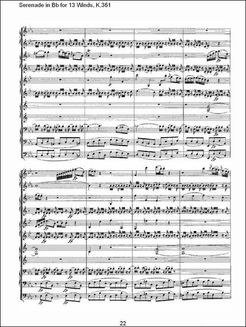 Serenade-in-Bb-for-13-Winds,-K.361-Bb调13管乐小夜曲,-K.-其他谱