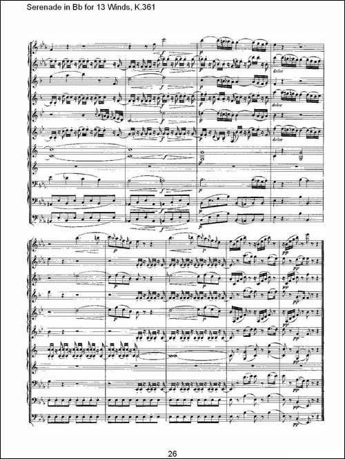 Serenade-in-Bb-for-13-Winds,-K.361-Bb调13管乐小夜曲,-K.-其他谱
