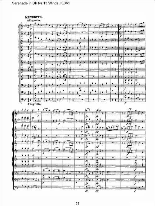 Serenade-in-Bb-for-13-Winds,-K.361-Bb调13管乐小夜曲,-K.-其他谱