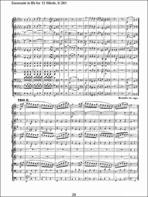 Serenade-in-Bb-for-13-Winds,-K.361-Bb调13管乐小夜曲,-K.-其他谱